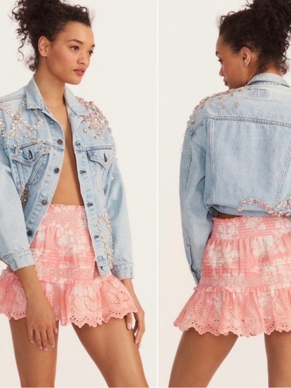 LoveShackFancy Jimena Ruffle Mini Skirt